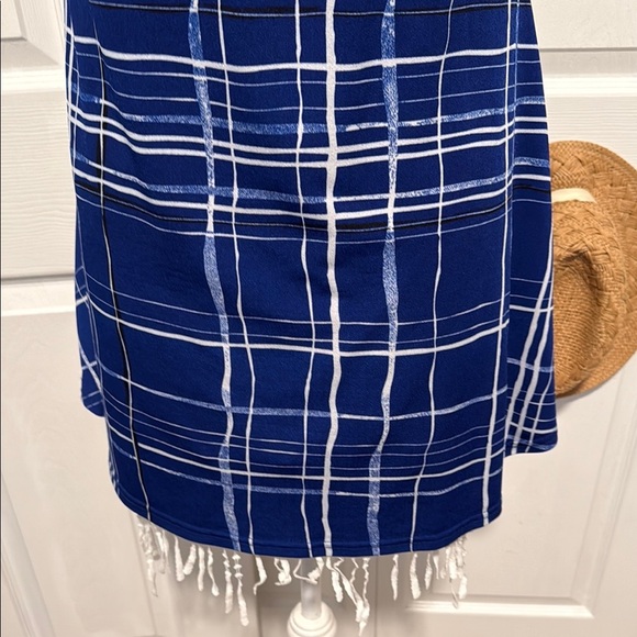 Lildy Pockets Sleeveless Tunic Navy Checkered Mini Dress S-M - Picture 8 of 13